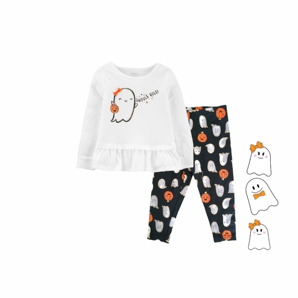 Baby Carter's 2-Piece Halloween Ghost Tee & Legging Set - Picture 2 of 4